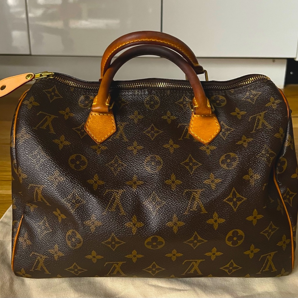 Louis Vuitton Speedy Handle Bag 30 Brown Canvas